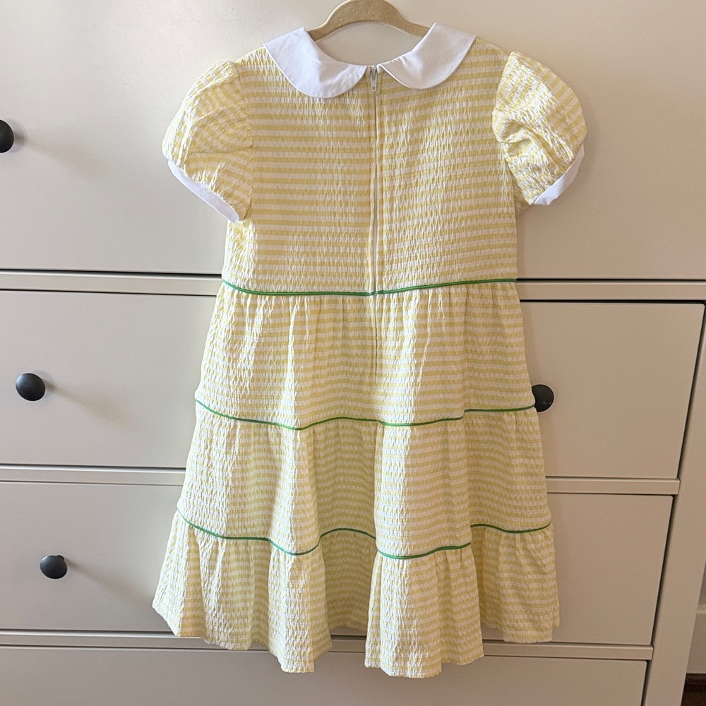 NWOT Florence Eiseman Yellow Seersucker Dress with White Peter Pan Collar - Picture 3 of 6